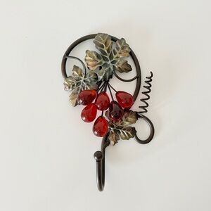 Retro Lucite Grapes Metal Wall Hook